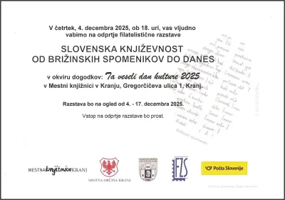 SLOVENSKA KNJIŽEVNOST OD BRIŽINSKIH SPOMENIKOV DO DANES